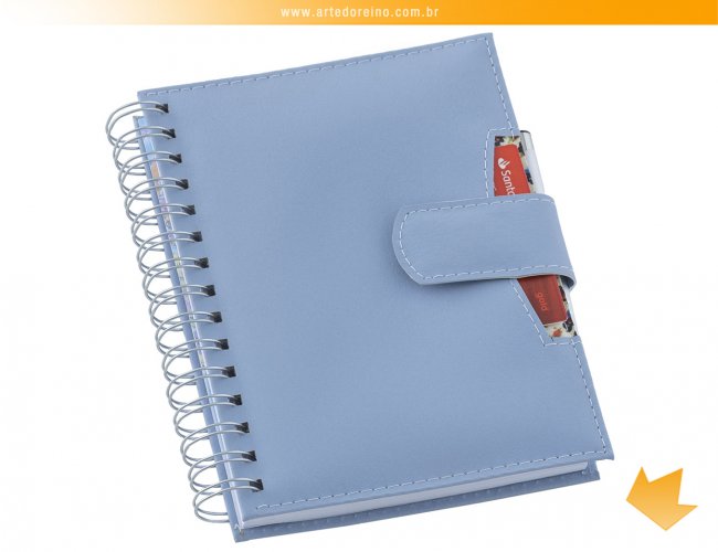 LG3491 - Agenda Wire-o Elite Azul (Fecho de Im + Suporte para Carto e Caneta)