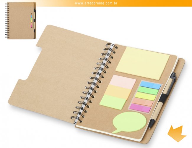 11195 - Bloco de Anotaes com Post-it e Caneta (17 cm x 21 cm)