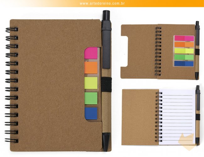 14609 - Bloco de Anotaes Ecolgico com Post-it e Caneta (9 cm x 13 cm)