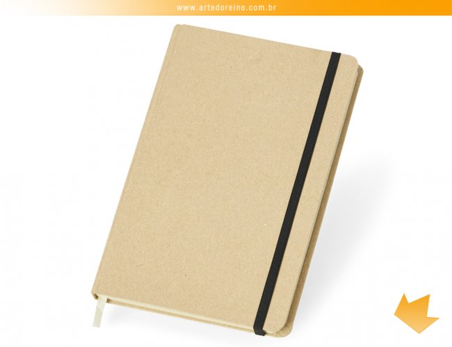 14934P - Bloco de Anotaes Kraft tipo Moleskine (14 cm x 21 cm) | Pautado