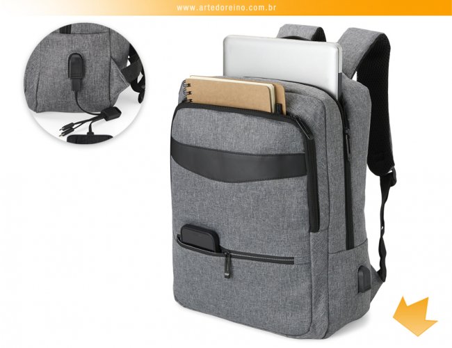 01350B - Mochila de Nylon com USB 22 L